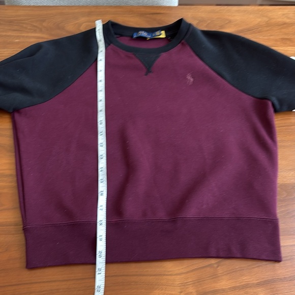 Polo Ralph Lauren Double Knit Tech Crop Color-block Logo Sweatshirt Size Small - Picture 9 of 10